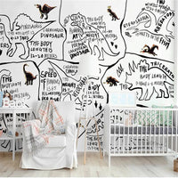 Thumbnail for Tapisserie Dinosaure Noir et Blanc | Le Petit Intissé