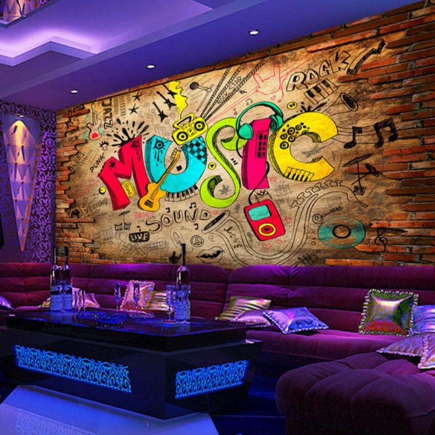 Papier Peint Musique <br/> Graffiti Couleur