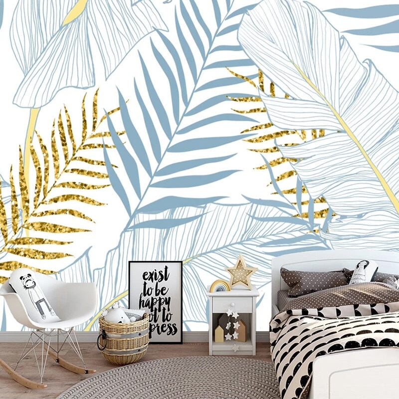 Papier Peint Panoramique Tropical Bleu | Le Petit Intissé