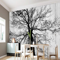 Thumbnail for Papier Peint Panoramique Arbre Noir et Blanc | Le Petit Intissé
