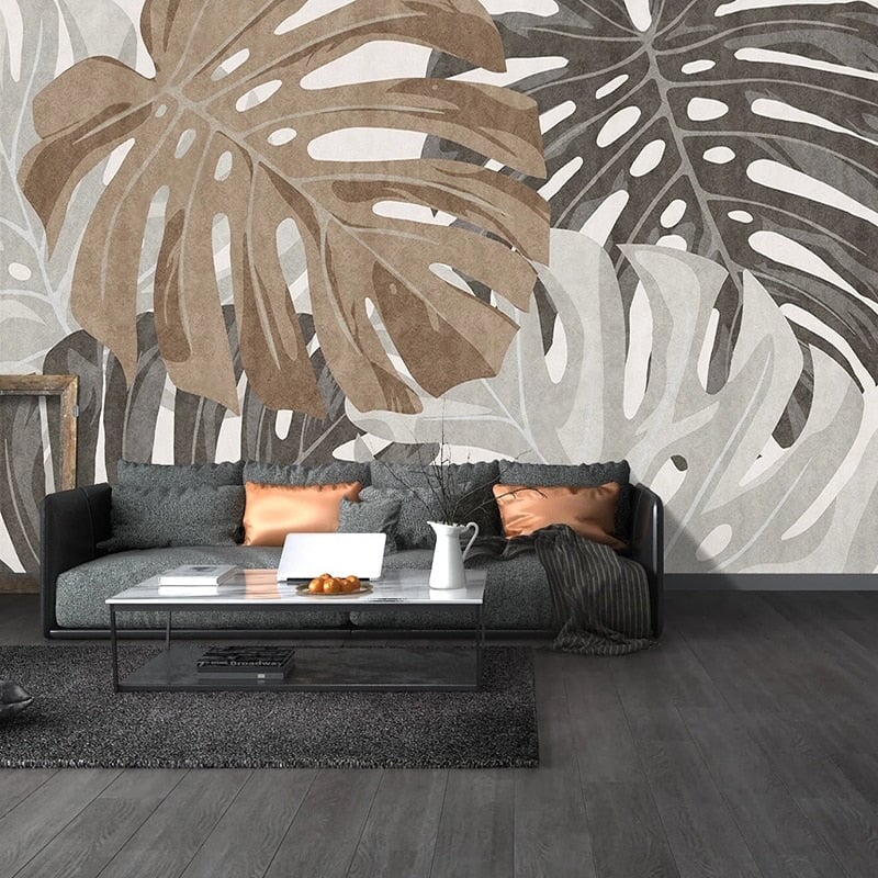 Papier Peint Feuillage Beige | Le Petit Intissé