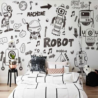 Thumbnail for Papier Peint Noir et Blanc Motif | Le Petit Intissé