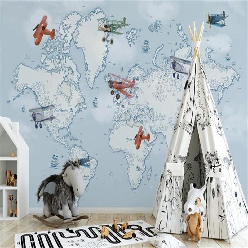 Papier Peint Carte du Monde Pas Cher | Le Petit Intissé