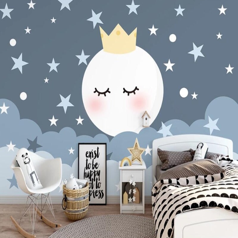 Papier Peint Bleu Marine Etoile | Le Petit Intissé