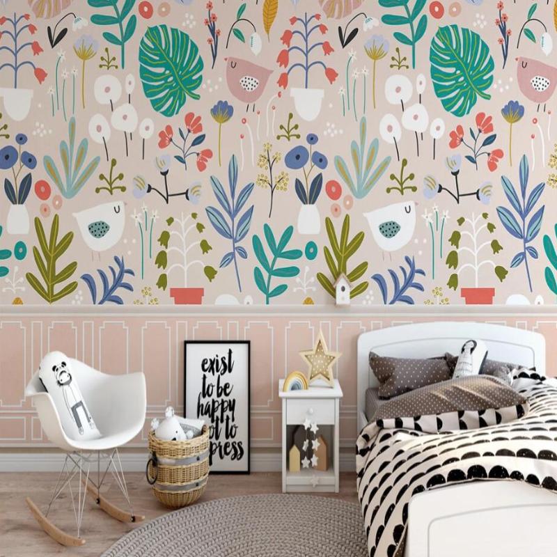 Papier Peint Oiseaux Chambre Fille | Le Petit Intissé