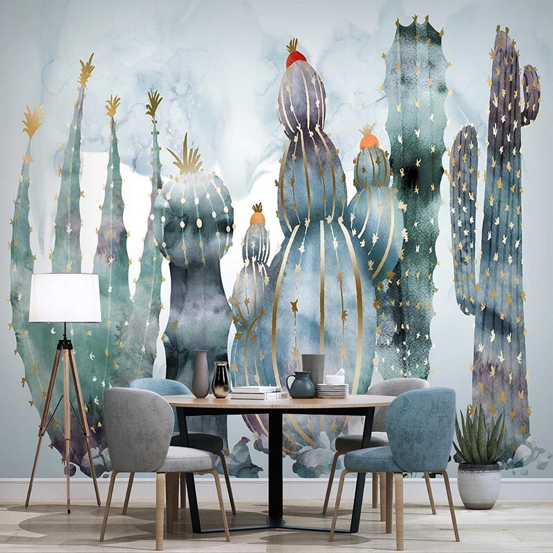 Papier Peint Cactus Aquarelle | Le Petit Intissé