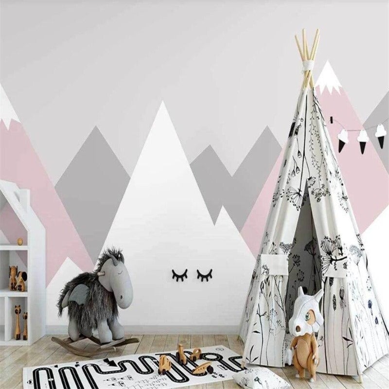 Papier Peint Chambre Fille Gris Rose | Le Petit Intissé