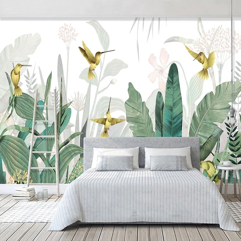 Papier Peint Oiseaux <br/> Jaune