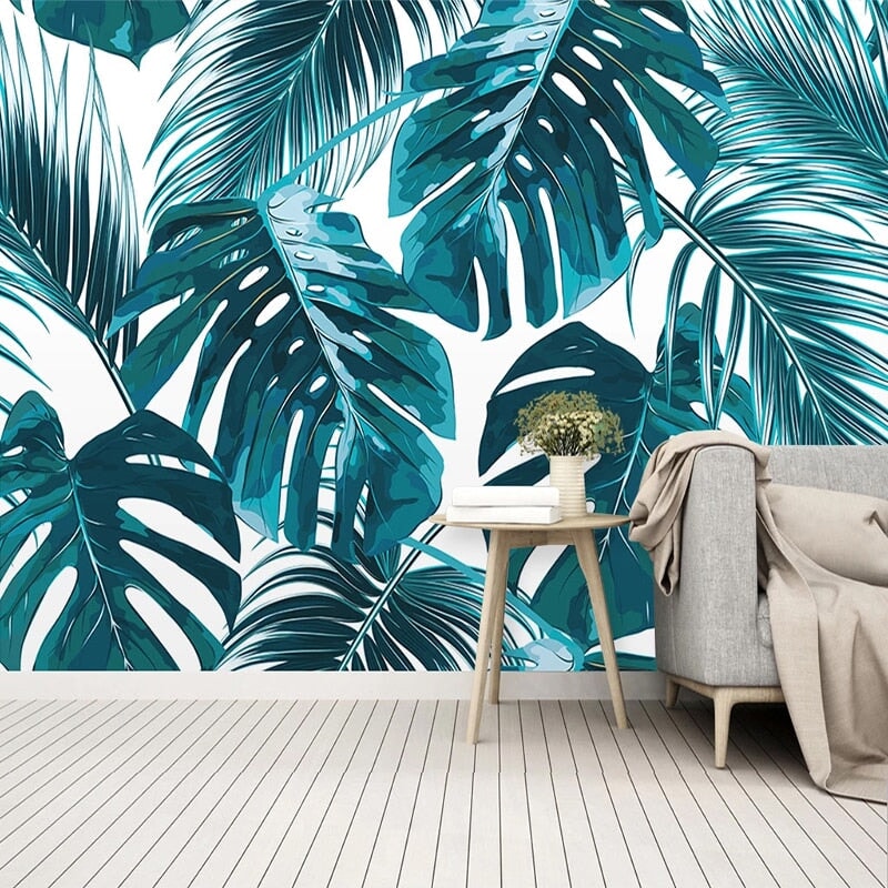 Papier Peint Tropical Turquoise | Le Petit Intissé