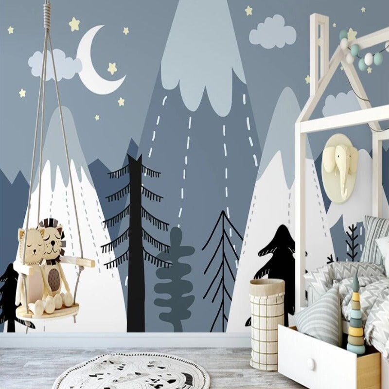 Papier Peint Montagne Neige | Le Petit Intissé