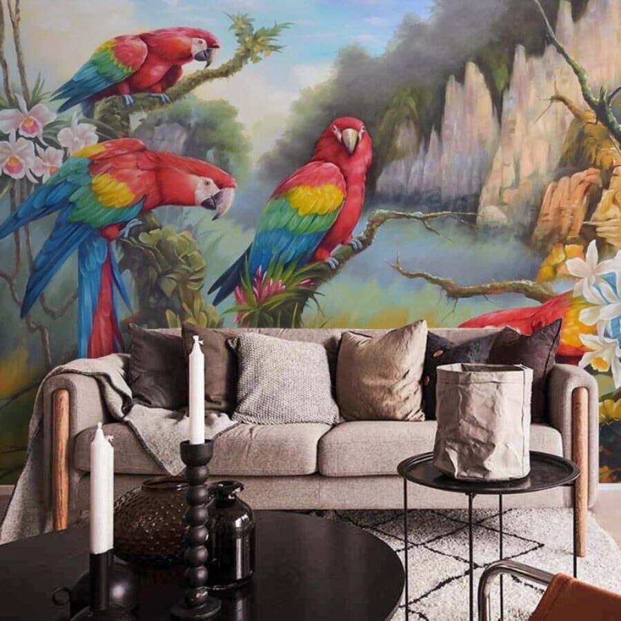 Papier Peint Panoramique Perroquet | Le Petit Intissé