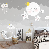 Thumbnail for Papier Peint Gris Etoile Blanche | Le Petit Intissé