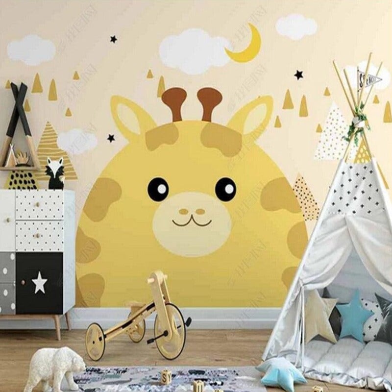 Papier Peint Avec Girafe | Le Petit Intissé