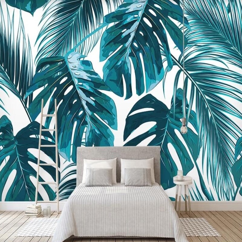 Papier Peint Tropical Turquoise | Le Petit Intissé