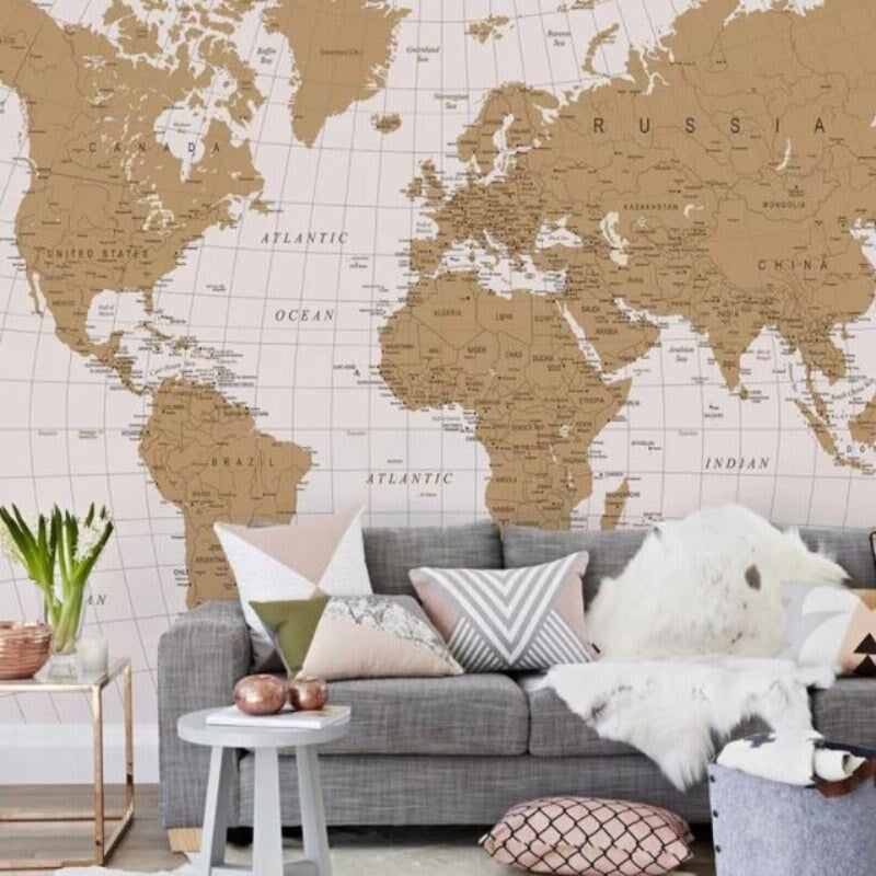 Grande Carte du Monde Papier Peint | Le Petit Intissé