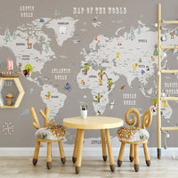 Thumbnail for Papier Peint Motif Carte du Monde | Le Petit Intissé