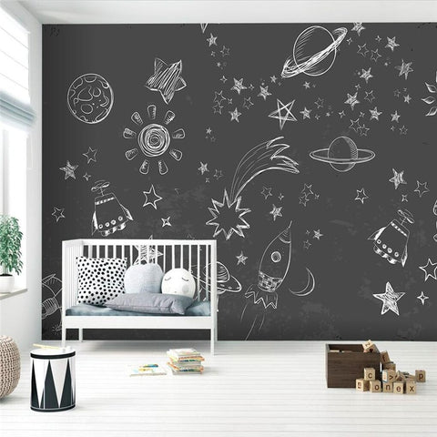 Papier peint panoramique pour enfant astronaute – Kam & Leon