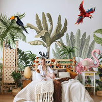 Thumbnail for Papier Peint Jungle et Perroquet | Le Petit Intissé