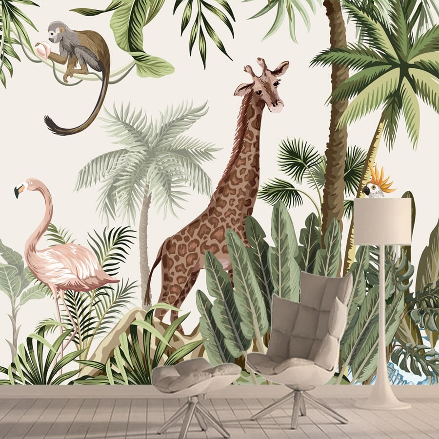Papier Peint Tropical Animaux | Le Petit Intissé
