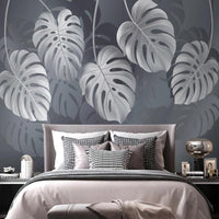 Thumbnail for Papier Peint Feuillage Tropical Noir et Blanc | Le Petit Intissé