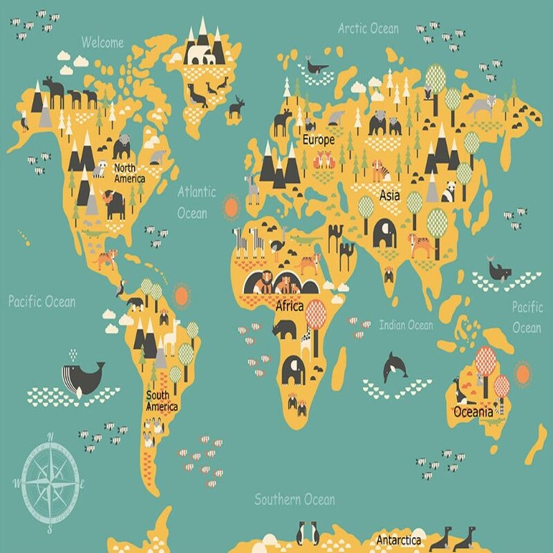 Carte du Monde Décoration Chambre Enfant | Le Petit Intissé