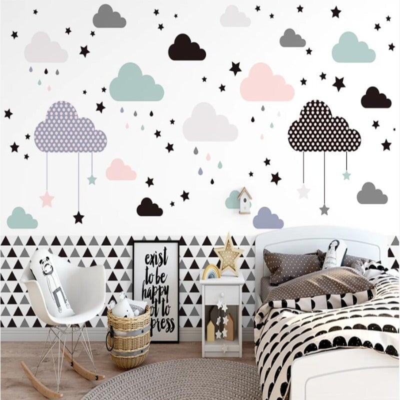 Papier Peint Nuage Noir et Blanc | Le Petit Intissé