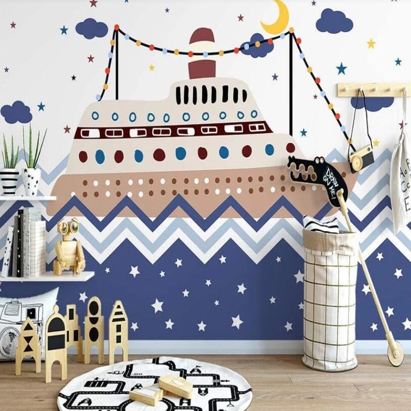 Papier Peint Panoramique Bateau | Le Petit Intissé