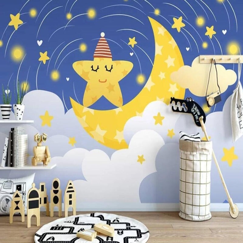 Papier Peint Motif Lune | Le Petit Intissé