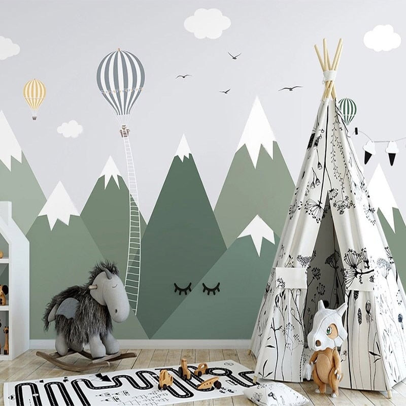 Papier Peint Montagne Vert | Le Petit Intissé