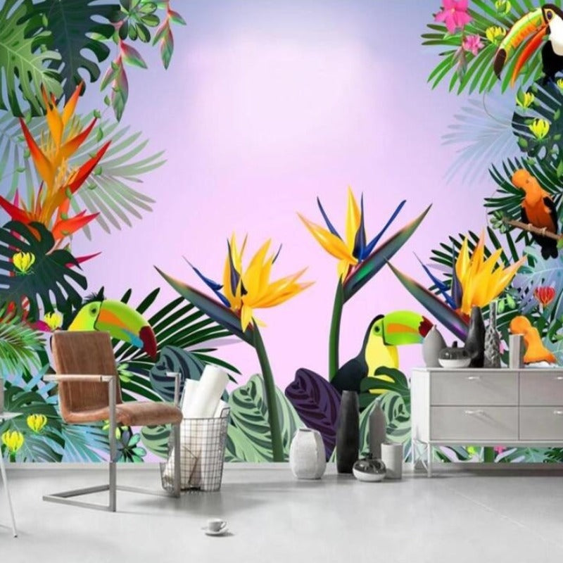 Papier Peint Tropical Coloré | Le Petit Intissé