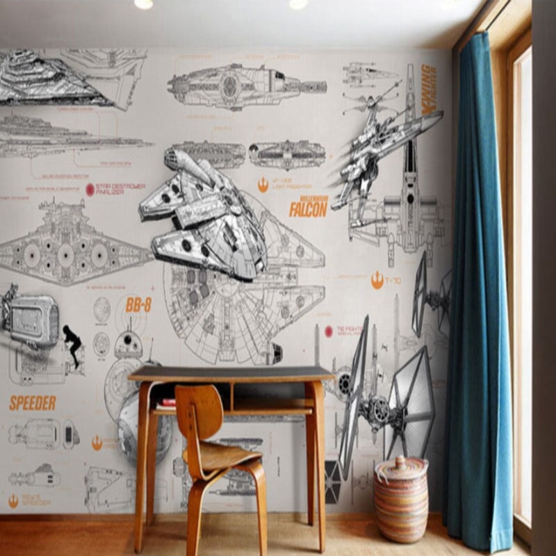 Papier Peint Espace <br/> Faucon Millenium Star Wars