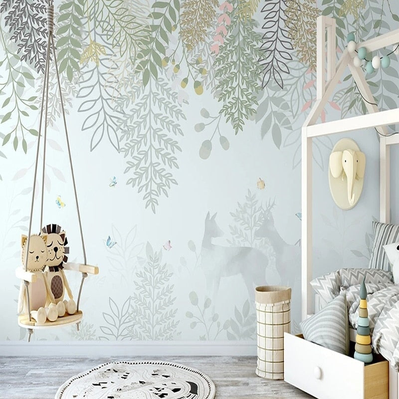 Papier Peint Animaux Vert | Le Petit Intissé