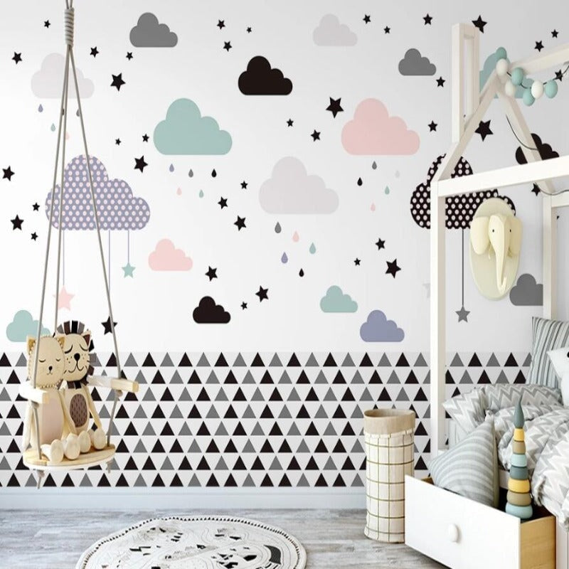 Papier Peint Nuage Noir et Blanc | Le Petit Intissé