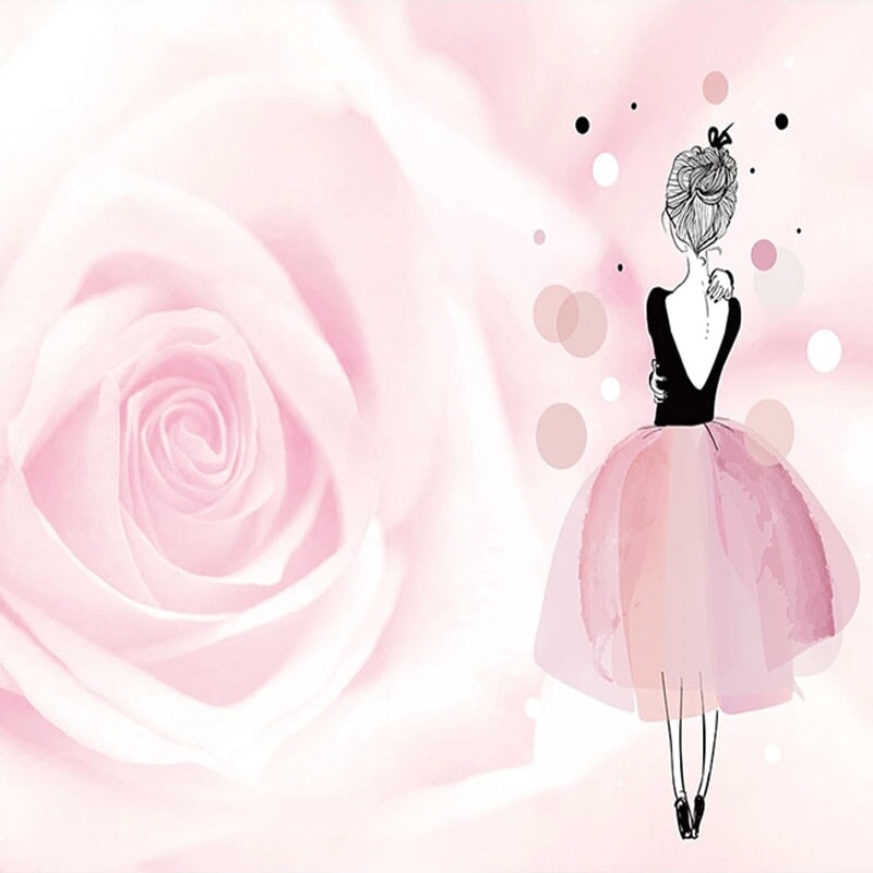 Papier Peint Fille Rose Pâle | Le Petit Intissé