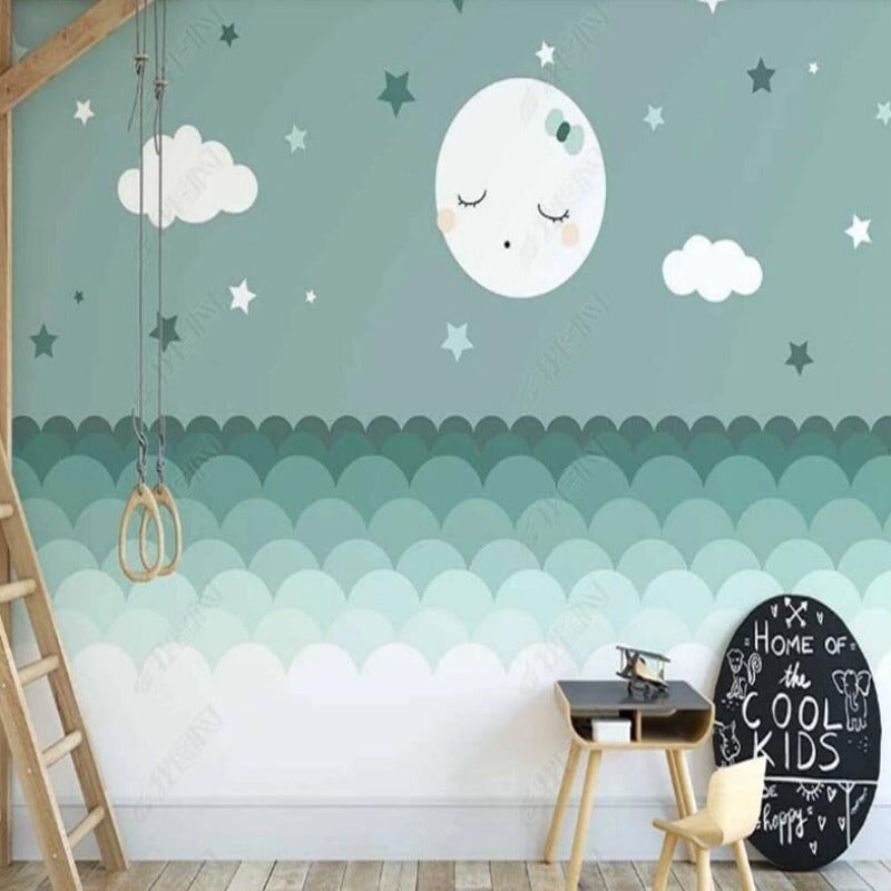 Papier Peint Bébé Vert d'Eau | Le Petit Intissé