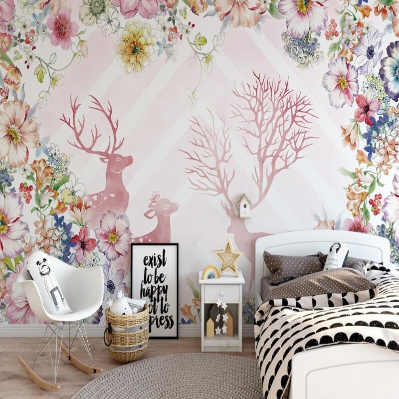 Papier Peint Petites Fleurs Roses | Le Petit Intissé