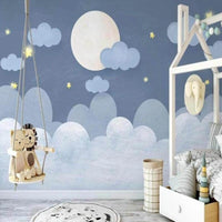 Thumbnail for Papier Peint Bleu avec Nuages | Le Petit Intissé