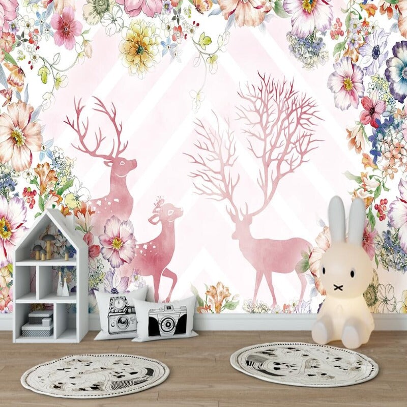 Papier Peint Petites Fleurs Roses | Le Petit Intissé