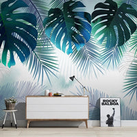 Thumbnail for Papier Peint Tropical Bleu Vert | Le Petit Intissé