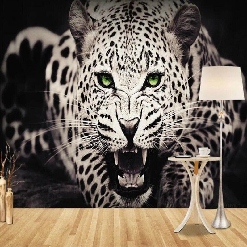 Papier Peint Léopard Noir et Blanc | Le Petit Intissé