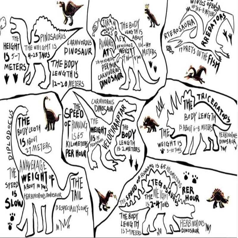 Tapisserie Dinosaure Noir et Blanc | Le Petit Intissé