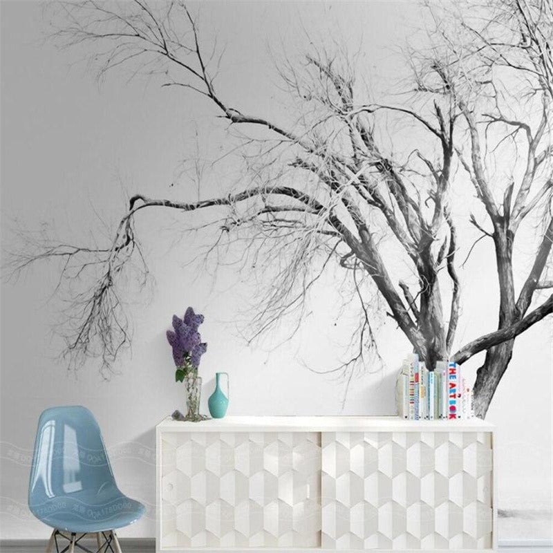 Papier Peint Noir et Blanc Arbre | Le Petit Intissé