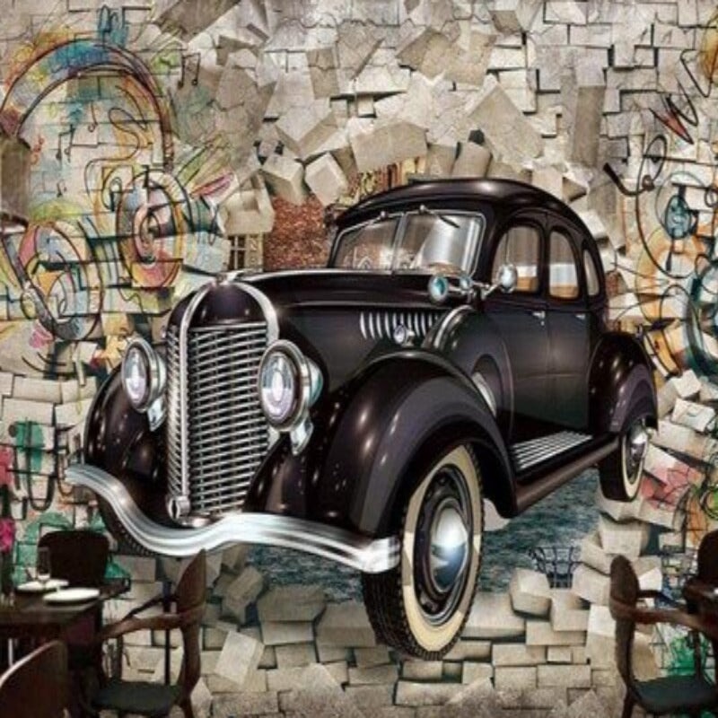 Papier Peint Voiture Vintage | Le Petit Intissé