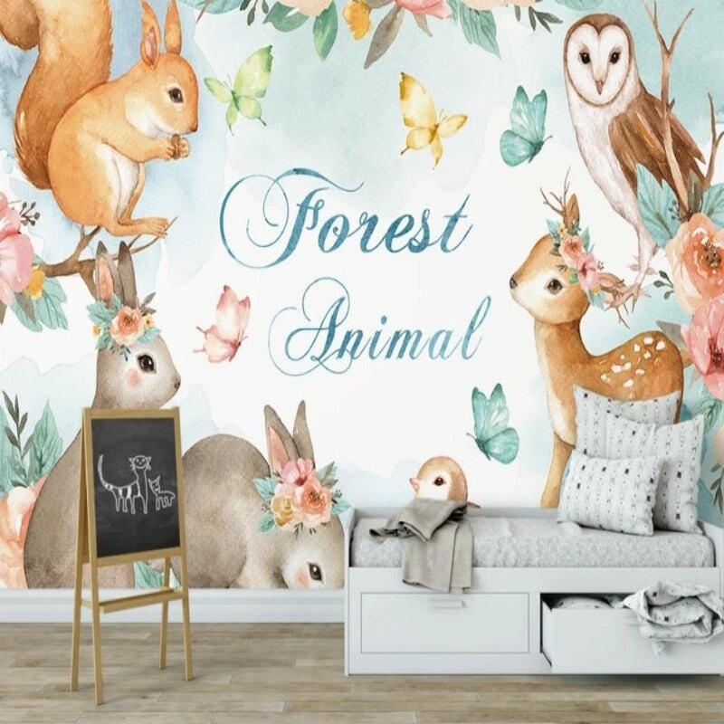 Papier Peint Animaux de la Forêt | Le Petit Intissé