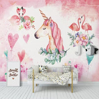 Thumbnail for Papier Peint Fille Flamant Rose | Le Petit Intissé