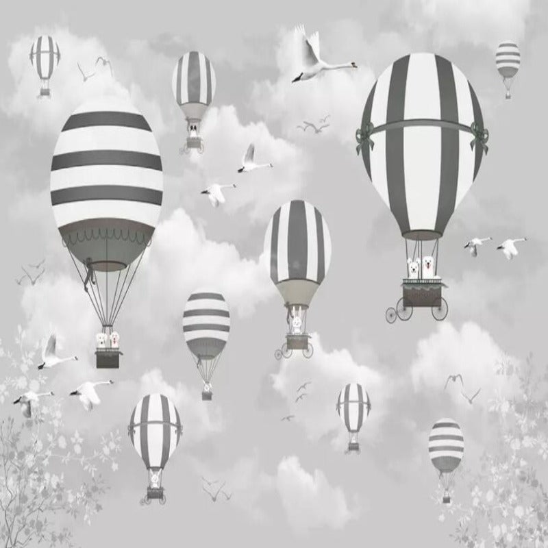 Papier Peint Bébé Classique <br/> Gris et Ciel