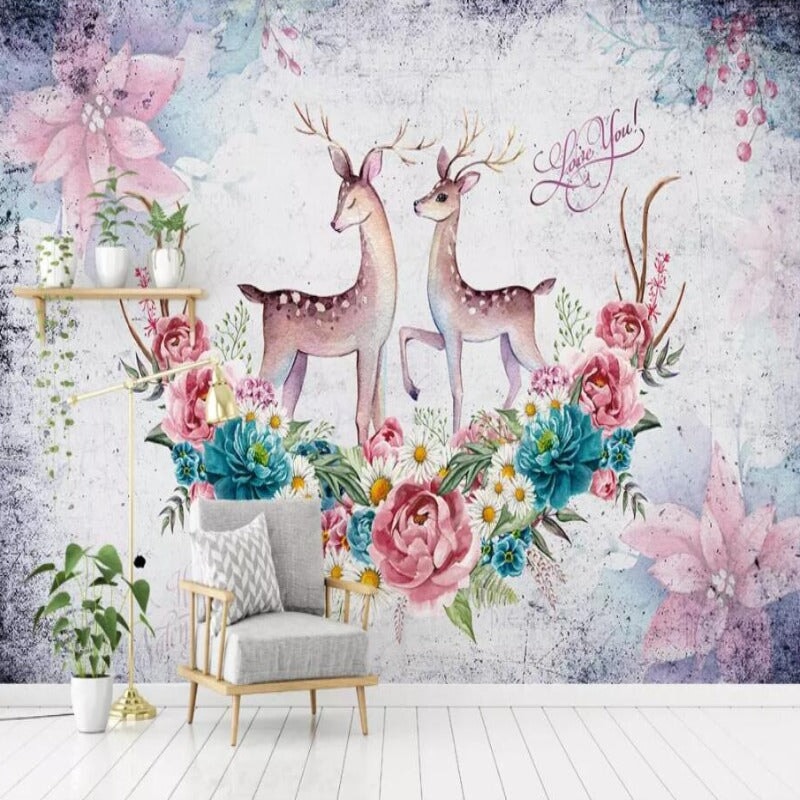 Papier Peint Fleur Animaux | Le Petit Intissé