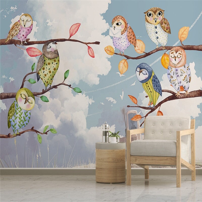 Papier Peint Hiboux | Le Petit Intissé