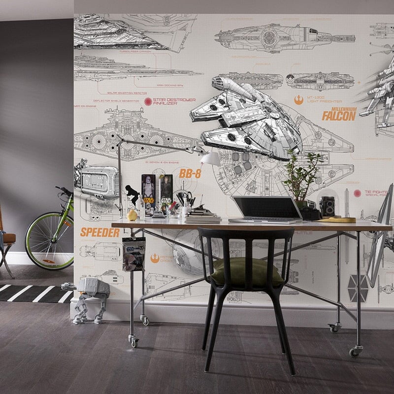Papier Peint Espace <br/> Faucon Millenium Star Wars