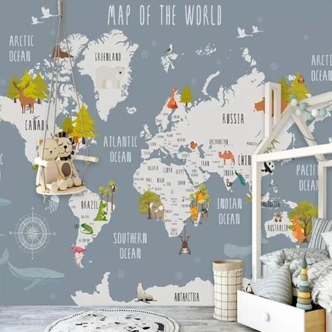 Acheter Papier Peint Carte du Monde | Le Petit Intissé